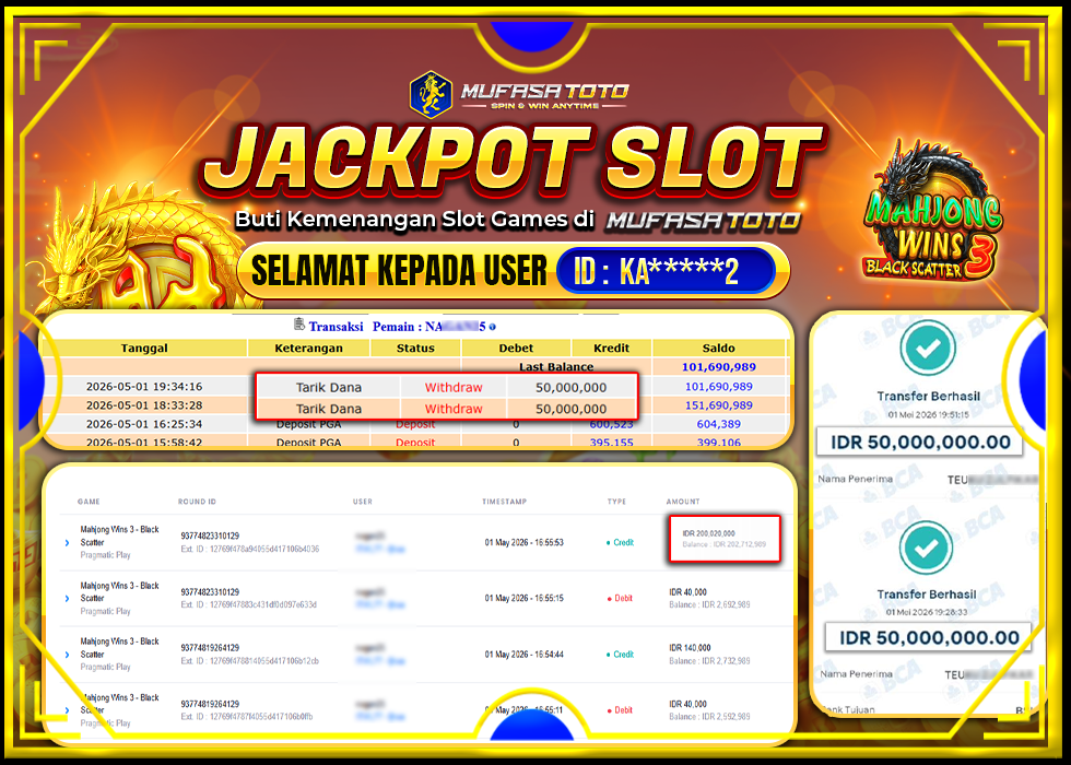 MUFASATOTO JACKPOT PRAGMATIC PLAY Rp. 100.000.000|LUNAS